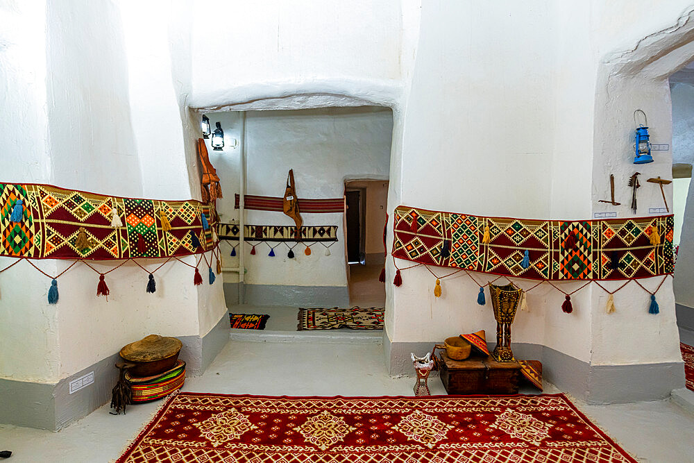 Traditional interior in the Al-Aan Palace, Najran, Kingdom of Saudi Arabia, Middle East