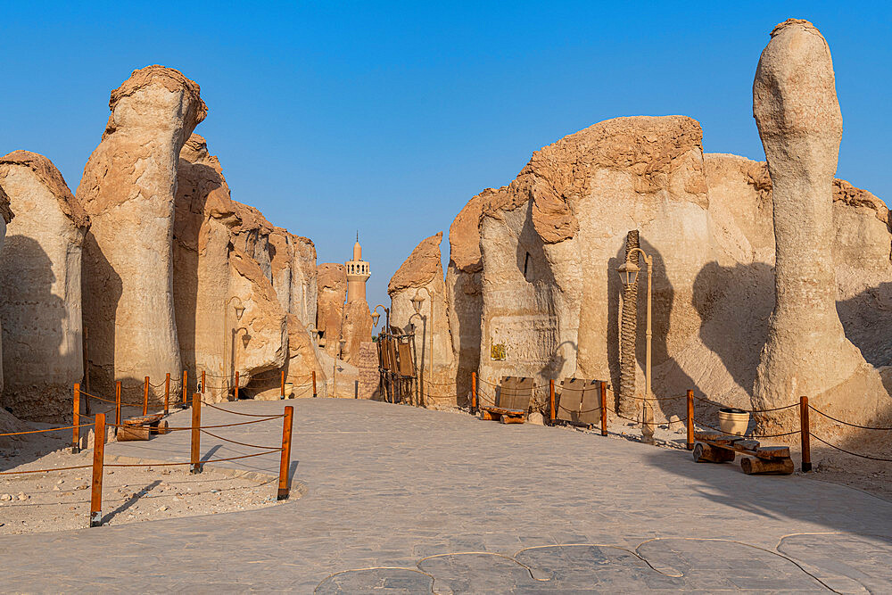 Entrance to the Al Qarah mountain, Al Ahsa (Al Hasa) Oasis, UNESCO World Heritage Site, Hofuf, Kingdom of Saudi Arabia, Middle East