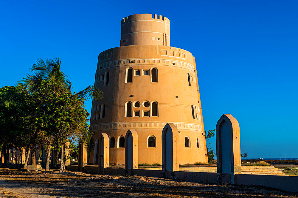 Rebuilt defence tower, Mirbat, Salalah, Oman, Middle East