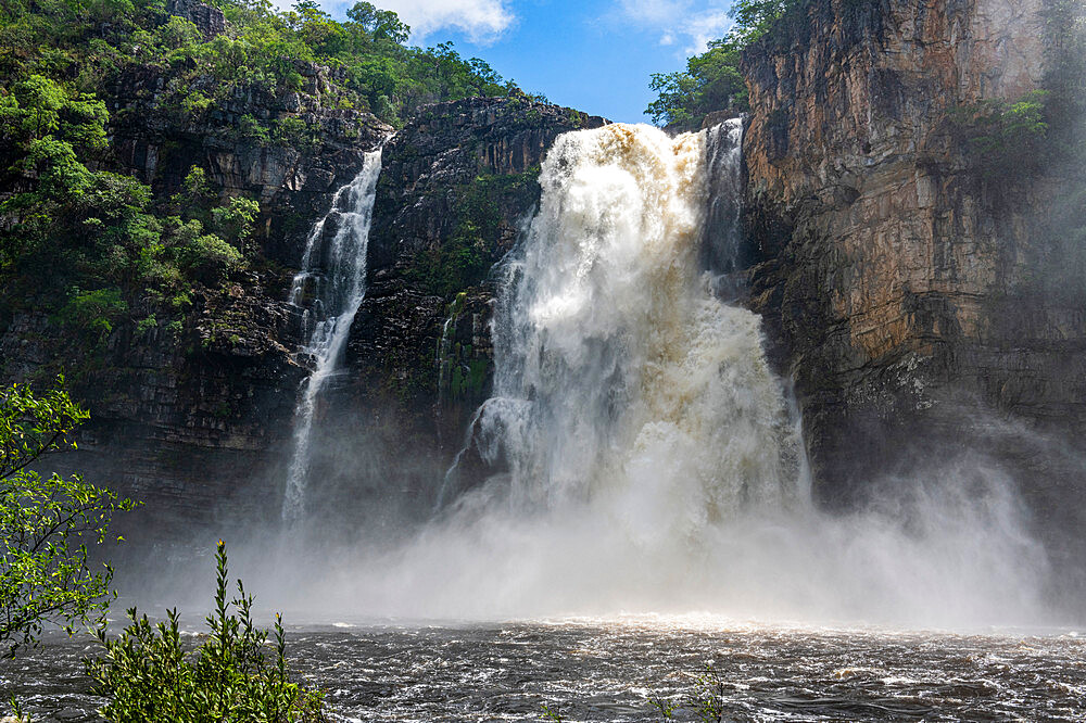 Rio Preto fall, Trilha dos Santos e Corredeiras, Chapada dos Veadeiros National Park, UNESCO World Heritage Site, Goias, Brazil, South America