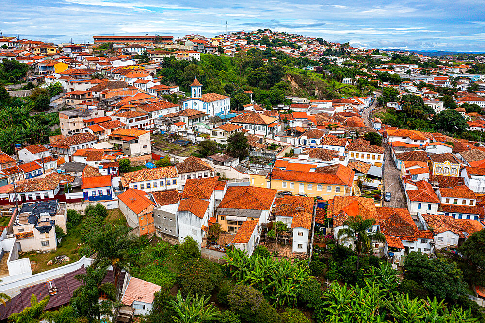 Aerial of Diamantina, UNESCO World Heritage Site, Minas Gerais, Brazil, South America