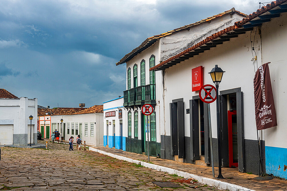 Colonial houses, Old Goias, UNESCO World Heritage Site, Goias, Brazil, South America