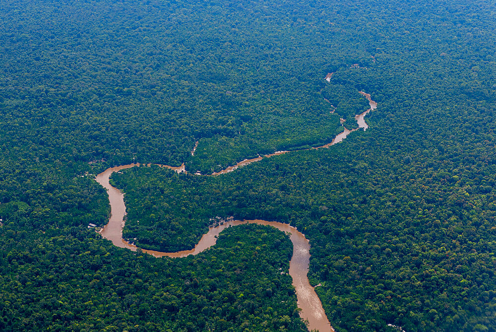 Aerial of the Amazon River, Macapa, Brazil, South America