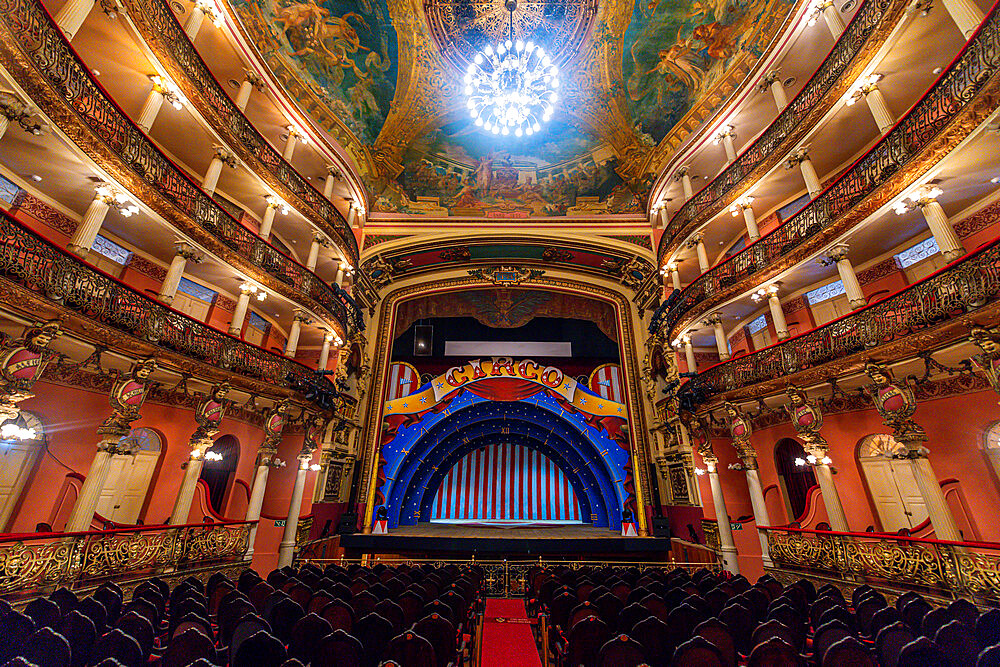 Beautiful interior of the Amazon Theatre, Manaus, Amazonas state, Brazil, South America