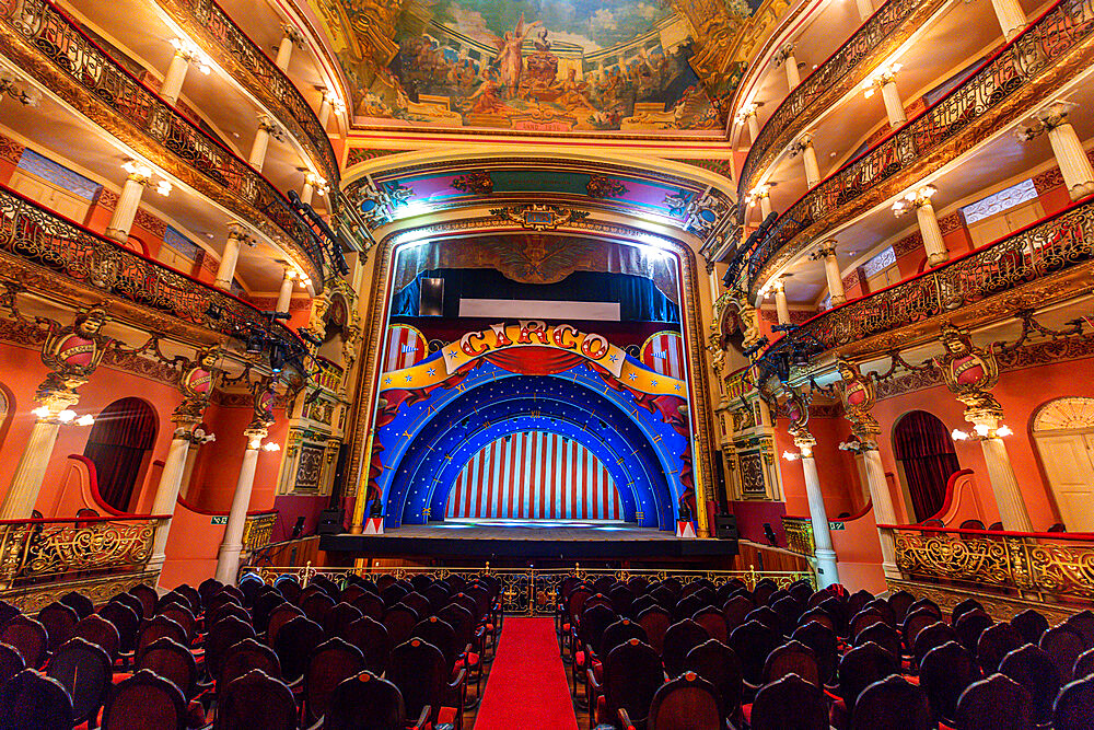 Beautiful interior of the Amazon Theatre, Manaus, Amazonas state, Brazil, South America