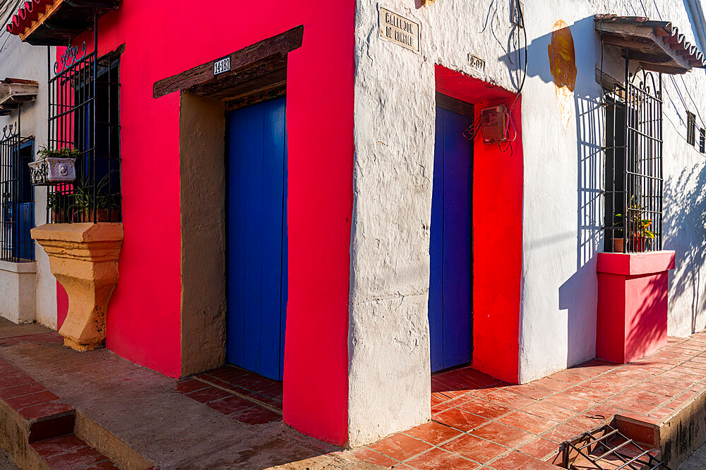 Colourful house, Mompox, UNESCO World Heritage Site, Colombia, South America