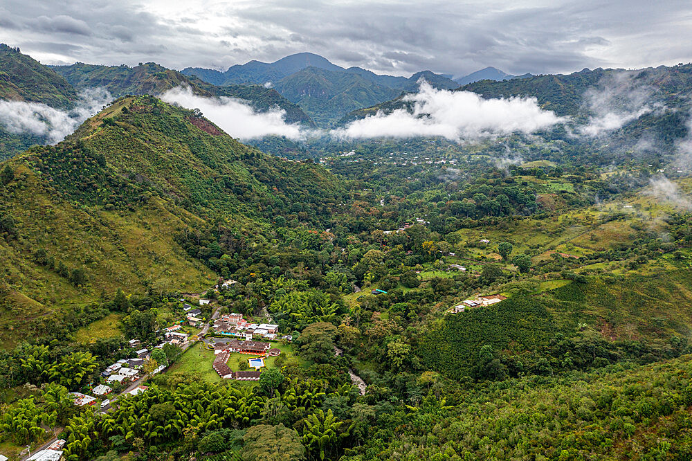 Aerial of the UNESCO World Heritage Site, Tierradentro, Colombia, South America