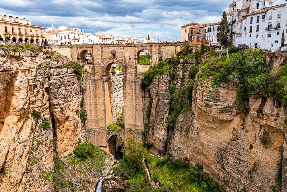 Aerial of the historic town of Ronda, Andalucia, Spain