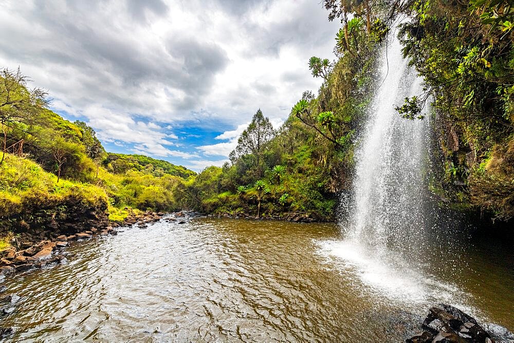 Waterfall above Queens cave, Abedare National Park, Kenya