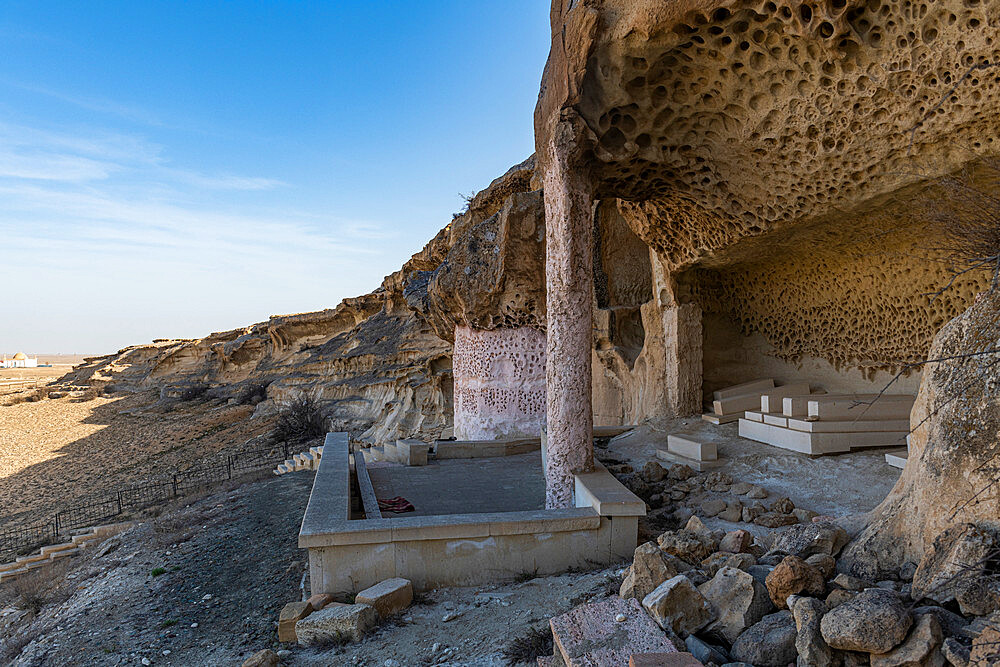 Cave Mosque Shakpak Ata, Mangystau, Kazakhstan, Central Asia, Asia