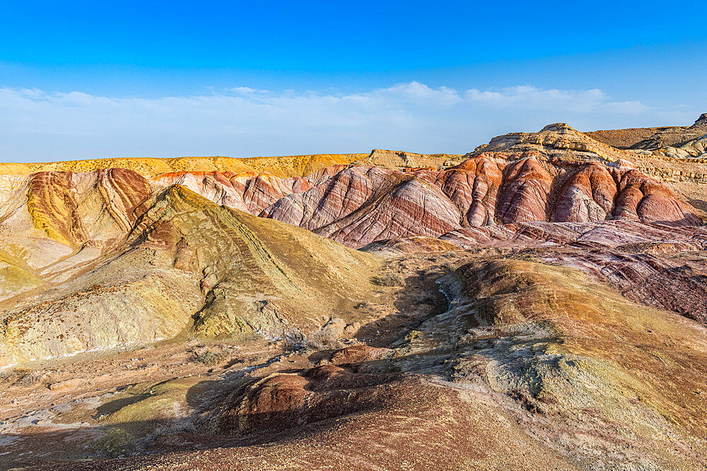 Multiple coloured landscape, Kyzylkup, Mangystau, Kazakhstan, Central Asia, Asia