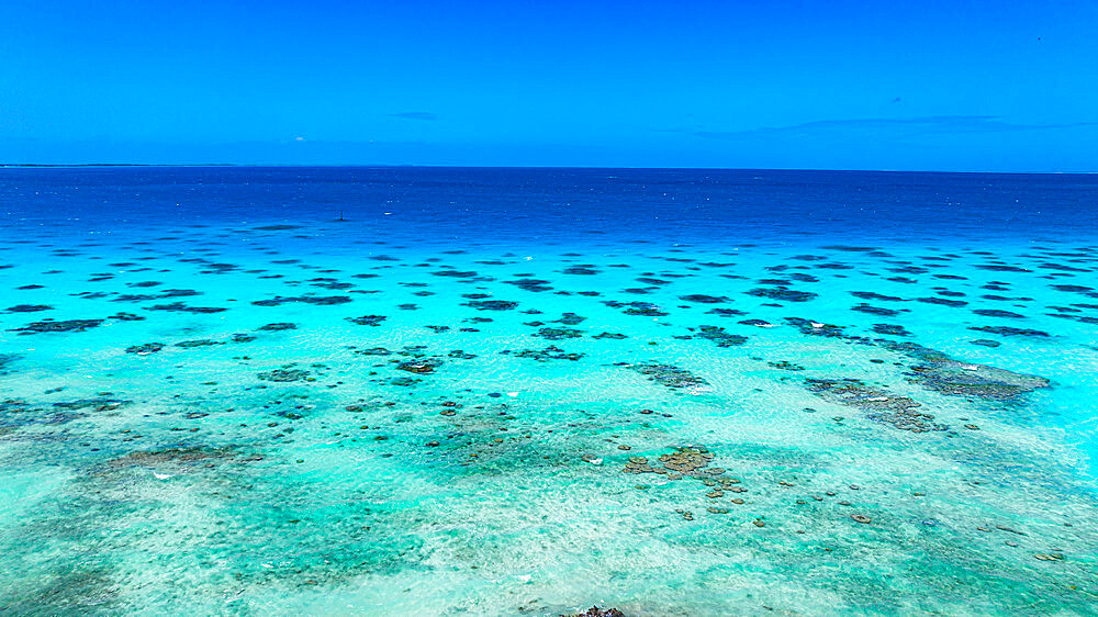 Aerial, Hikueru lagoon, Tuamotu archipelago, French Polynesia, South Pacific, Pacific