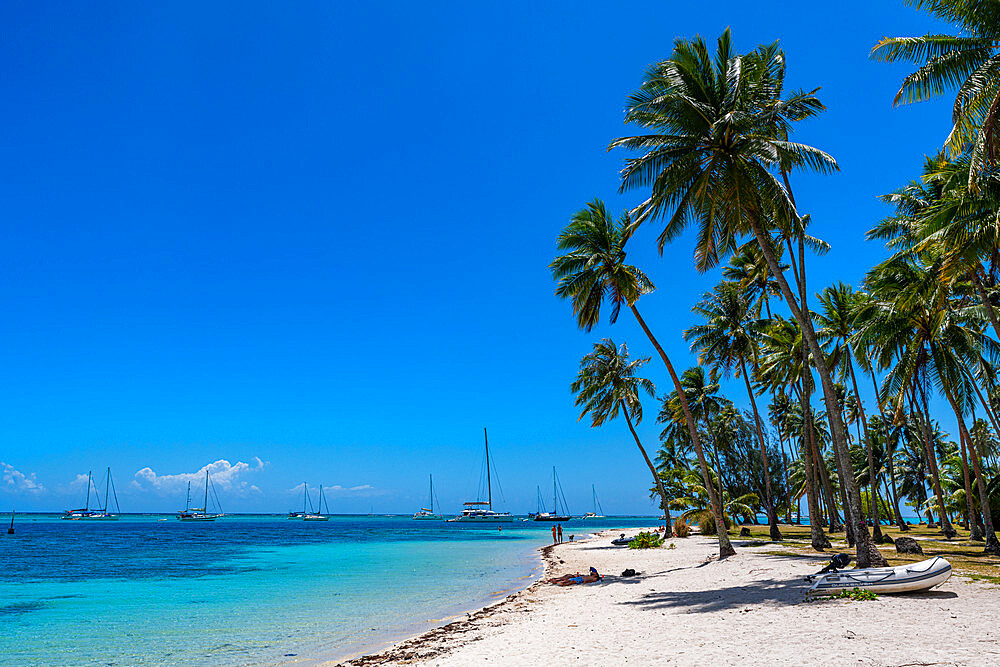 White sand Public Beach Ta'ahiamanu, Moorea (Mo'orea), Society Islands, French Polynesia, South Pacific, Pacific