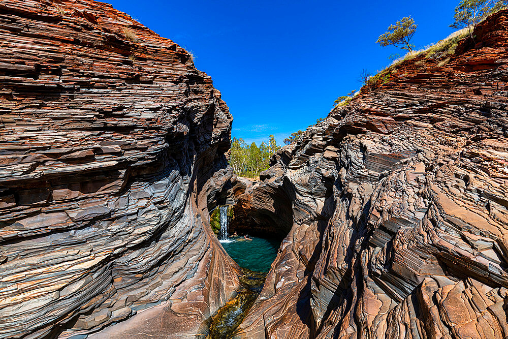 Spa pool in the Hammersley Gorge, Karijini National Park, Western Australia, Australia, Pacific