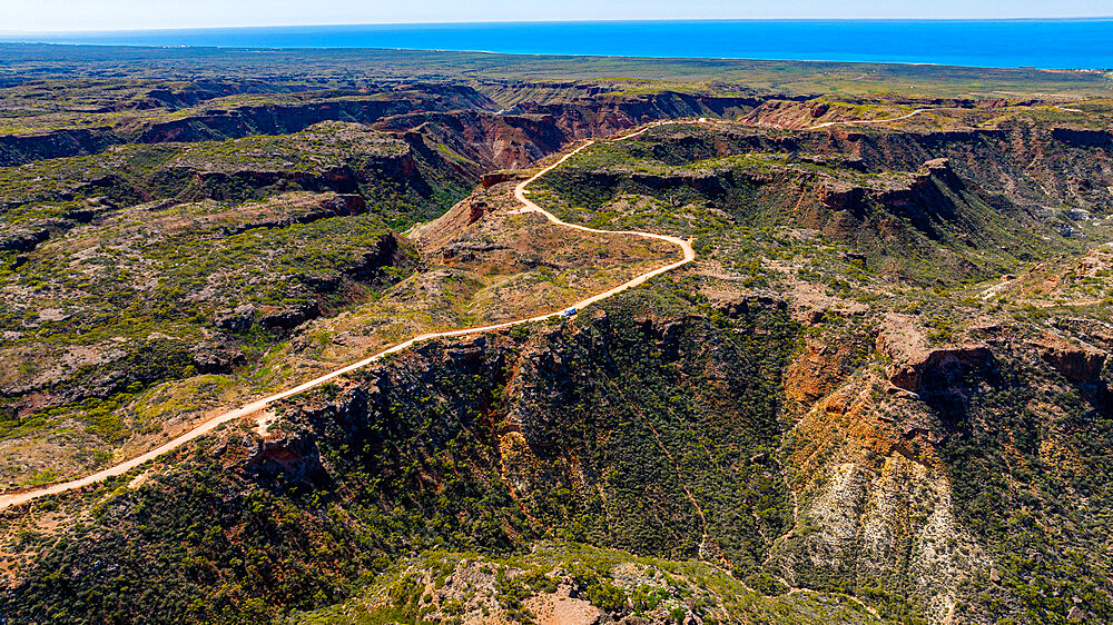 Aerial of Cape Range National Park, Exmouth, Western Australia, Australia, Pacific