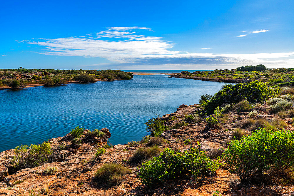 View over Yardie Creek, Ningaloo Reef, UNESCO World Heritage Site, Exmouth, Western Australia, Australia, Pacific