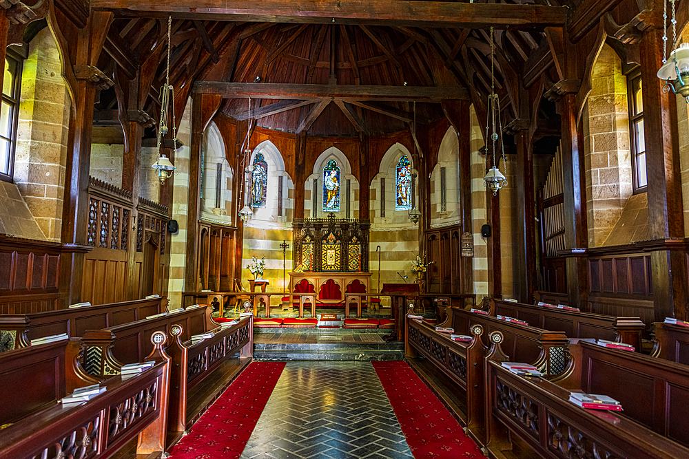 Interior of the St. Barnabas Chapel, Norfolk Island, Australia, Pacific