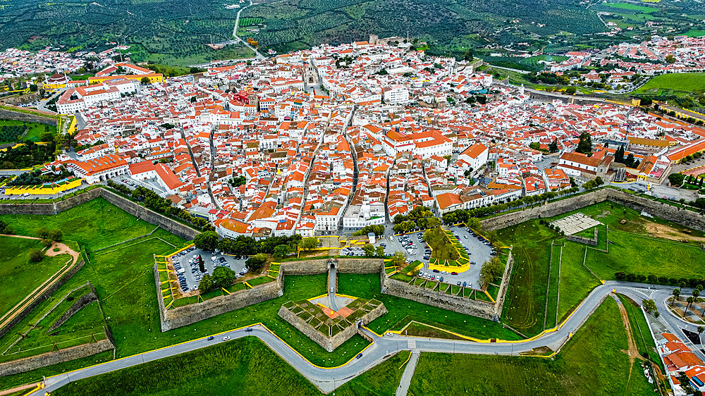 Aerial of the Unesco site Elvas, Alentejo, Portugal