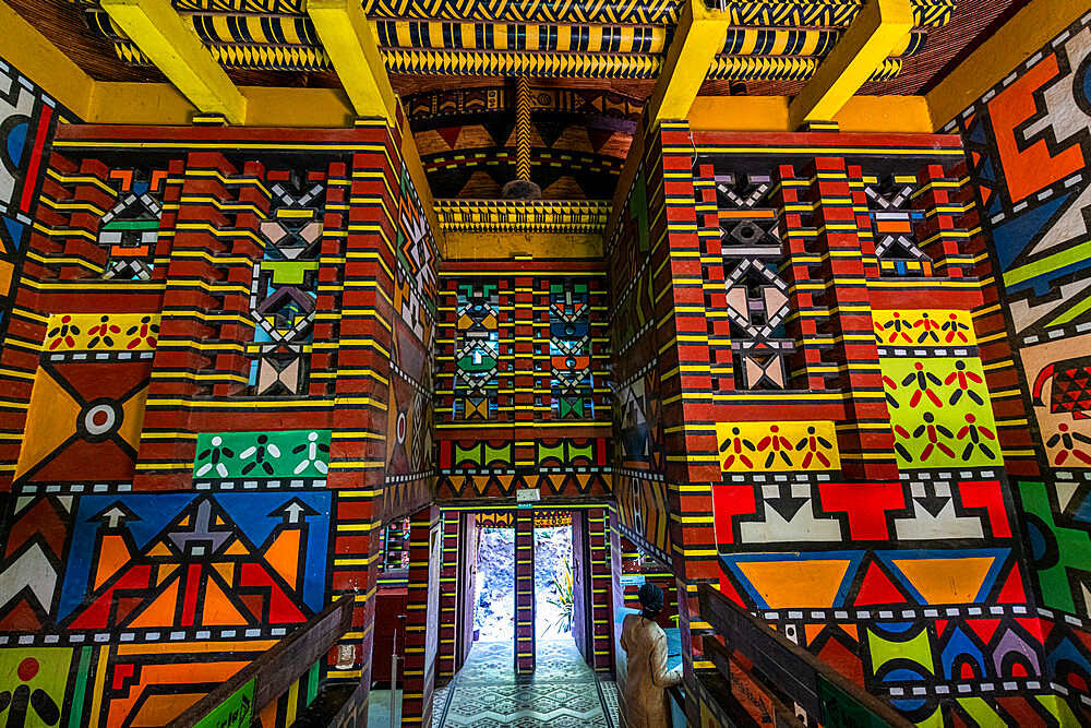 Unique colourful architecture, Alliance Francaise, Ziguinchor, Casamance, Senegal, Africa