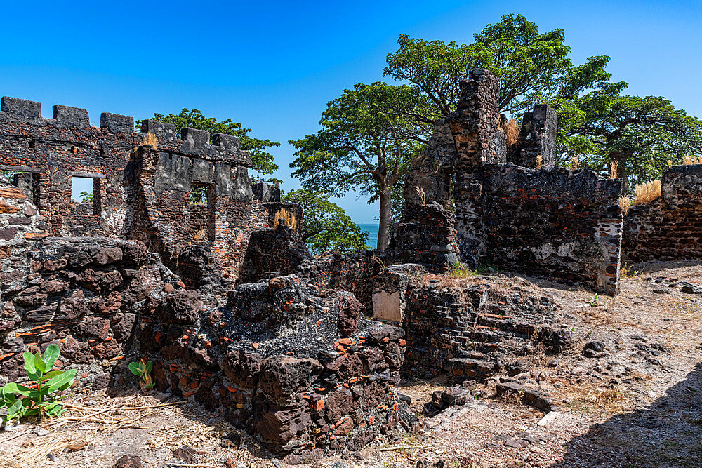 Ruins of Fort James, Unesco site Kunta Kinteh or James island, Western slave trade, Gambia, Africa