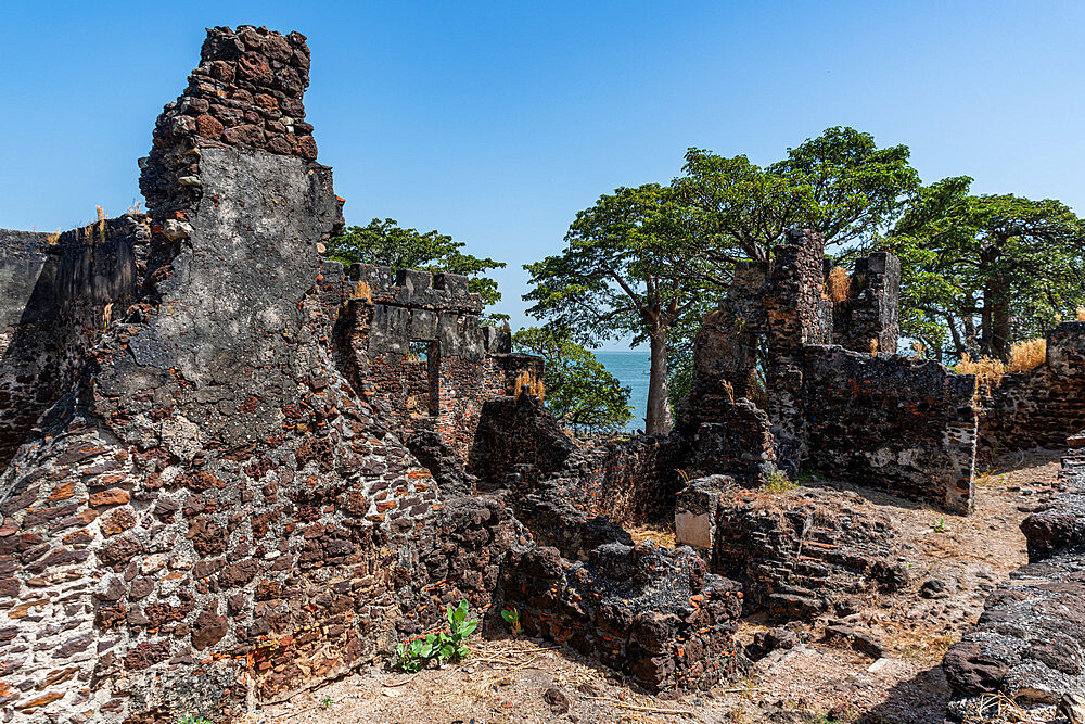 Ruins of Fort James, Unesco site Kunta Kinteh or James island, Western slave trade, Gambia, Africa