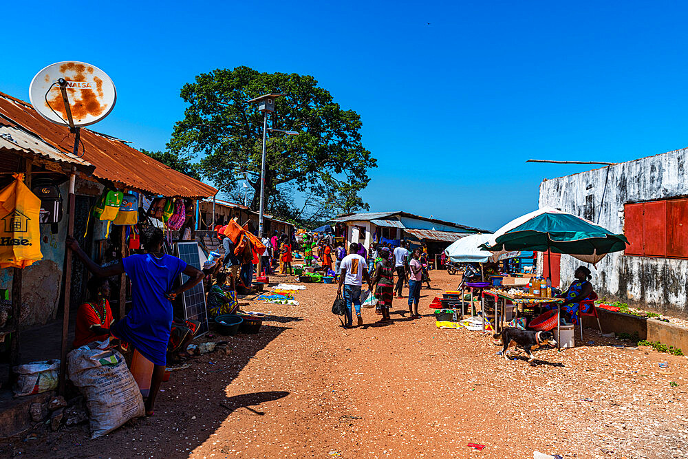 Market on Bubaque island, Bijagos archipelago, Guinea Bissau, Africa