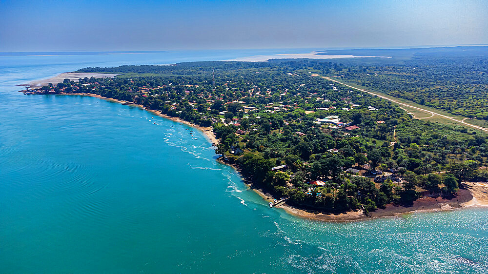 Aerial of Bubaque island, Bijagos archipelago, Guinea Bissau, Africa