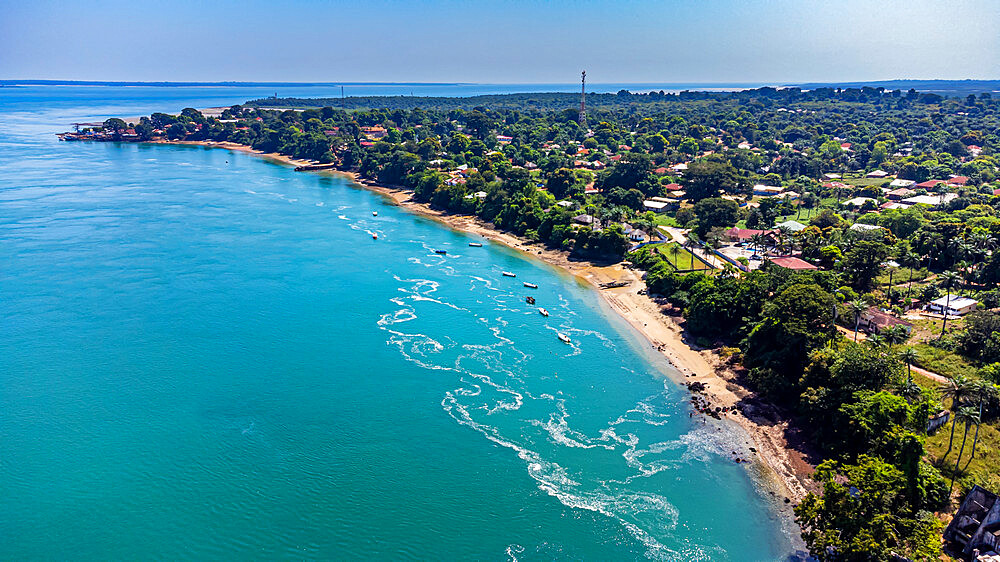 Aerial of Bubaque island, Bijagos archipelago, Guinea Bissau, Africa