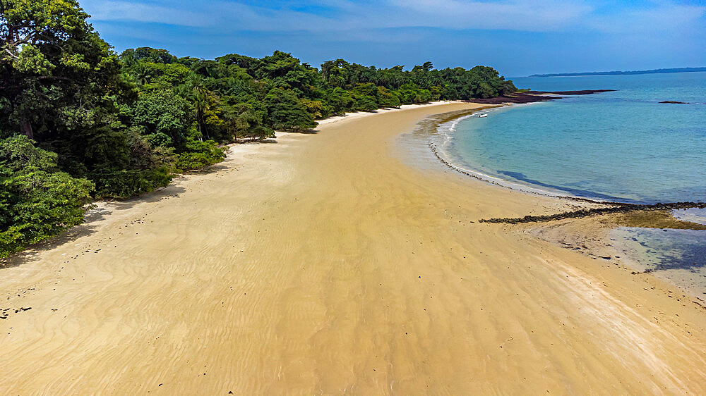 Aerial of Joao Viera island, Marinho João Vieira e Poilão National Park, Bijagos archipelago, Guinea Bissau, Africa