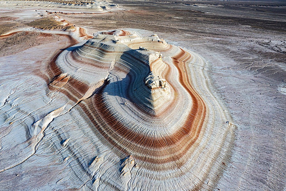 Multicoloured layers of sandstone, Kyzylkup, Mangystau, Kazakhstan