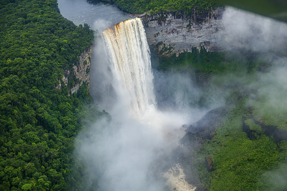 Aerial of the Kaieteur Falls, Potaro River, Guyana, South America