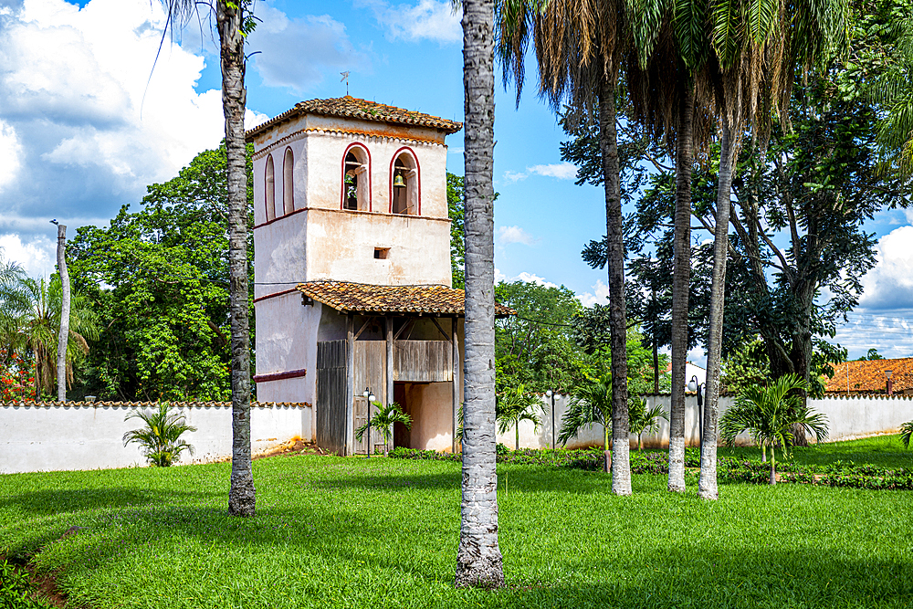 Bell tower, San Miguel de Velasco Mission, Jesuit Missions of Chiquitos, UNESCO World Heritage Site, Santa Cruz department, Bolivia, South America