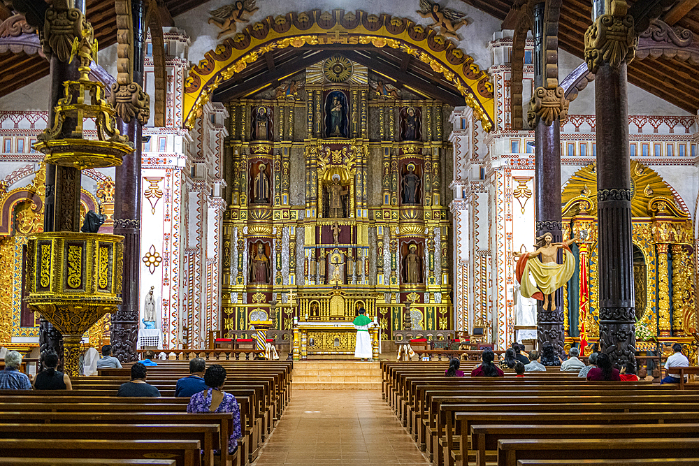 Interior of the San Ignacio de Velasco Mission, Jesuit Missions of Chiquitos, Santa Cruz department, Bolivia, South America