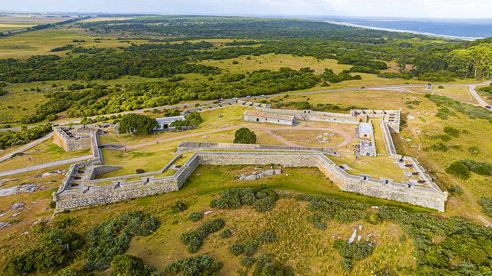 Aerial of the Fort of Santa Teresa, Santa Teresa National Park, Uruguay, South America