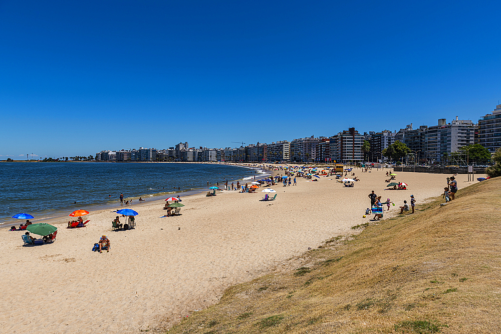 Beach in downtown Montevideo, Uruguay, South America