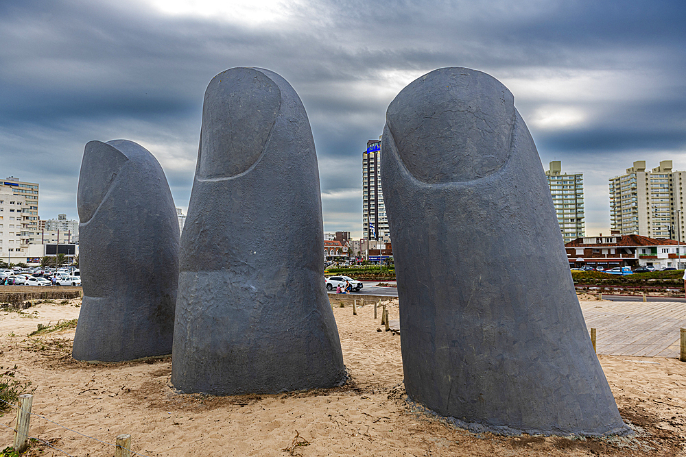 The Fingers of Punta del Este, Hand monument, Punta del Este, Uruguay, South America