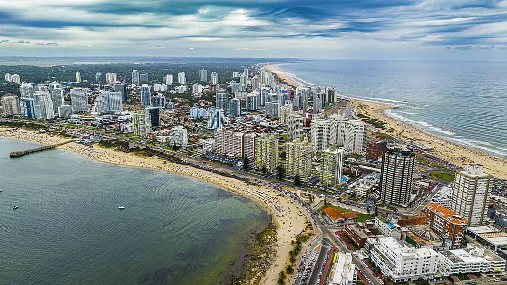 Aerial of Punta del Este, Uruguay, South America