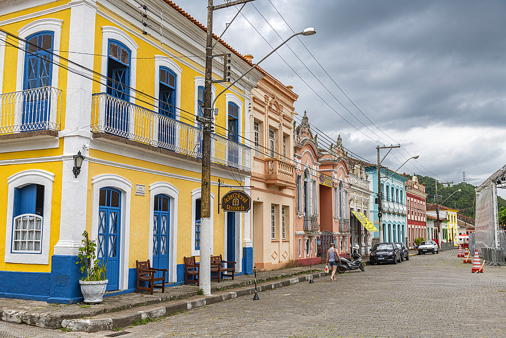 Colonial houses, Iguape, State of Sao Paulo, Brazil, South America