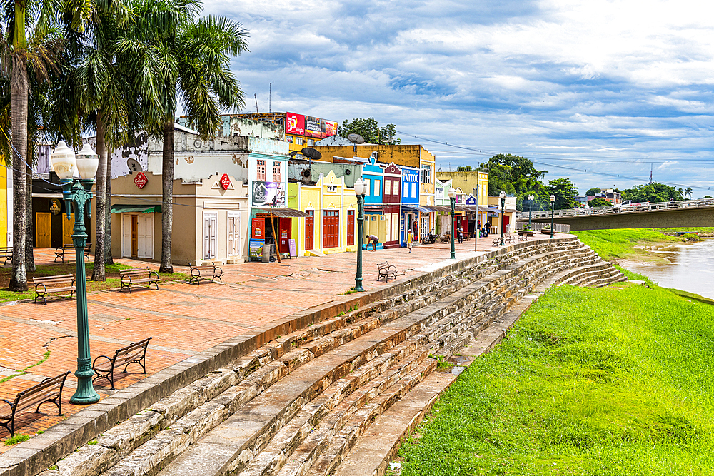 Tiny stores along the Acre River, Rio Branco, Acre State, Brazil, South America