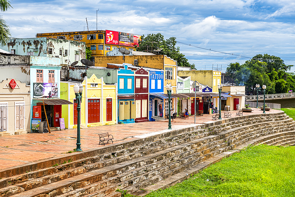 Tiny stores along the Acre River, Rio Branco, Acre State, Brazil, South America