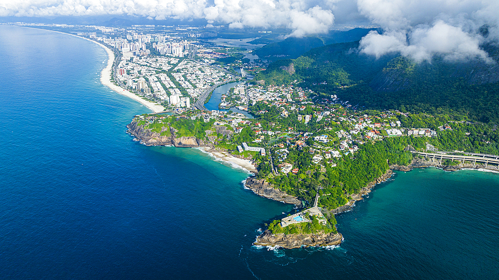 Aerial of Joa, Barra de Tijuca, Rio de Janeiro, Brazil, South America