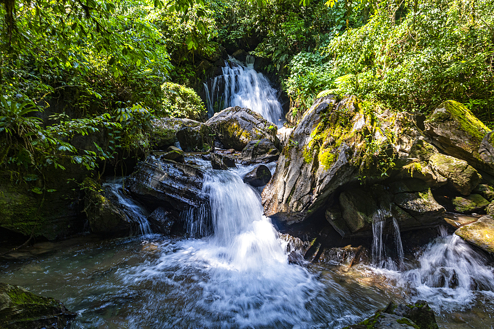 Couto waterfall, Atlantic Forest South-East Reserves, UNESCO World Heritage Site, Alto Ribeira Touristic State Park, Sao Paulo State, Brazil, South America