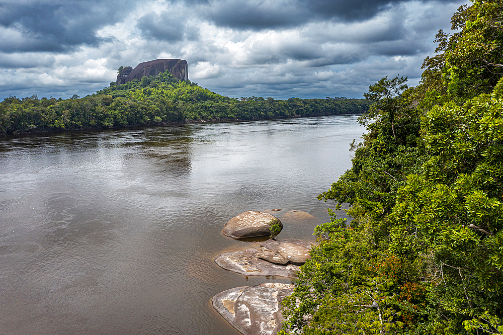 Curimacare Rock on the Casiquiare River in the deep south of Venezuela, South America