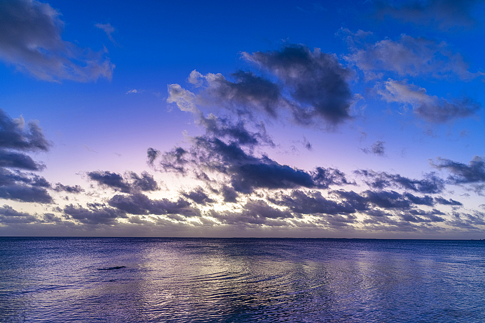 Sunset over the lagoon of Fakarava, Tuamotu archipelago, French Polynesia, South Pacific, Pacific