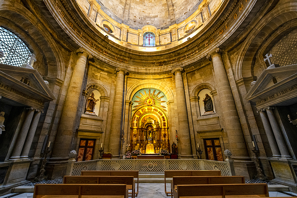 Interior of the Cathedral, Santiago de Compostela, UNESCO World Heritage Site, Galicia, Spain, Europe