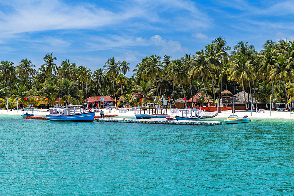 Tourist resort on Bangaram island, Lakshadweep archipelago, Union territory of India, Indian Ocean, Asia