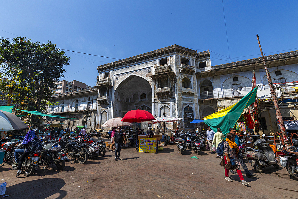 Gate to the Bhadra Fort, UNESCO World Heritage Site, Ahmedabad, Gujarat, India, Asia