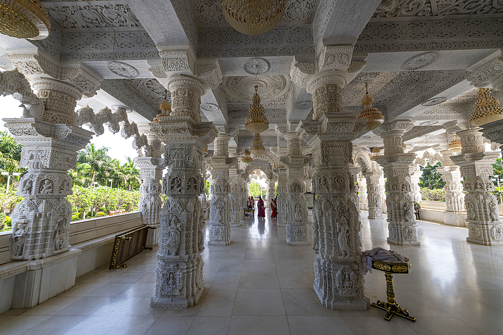 Marble built Dharamshala Manilaxmi Tirth Jain temple, Gujarat, India, Asia