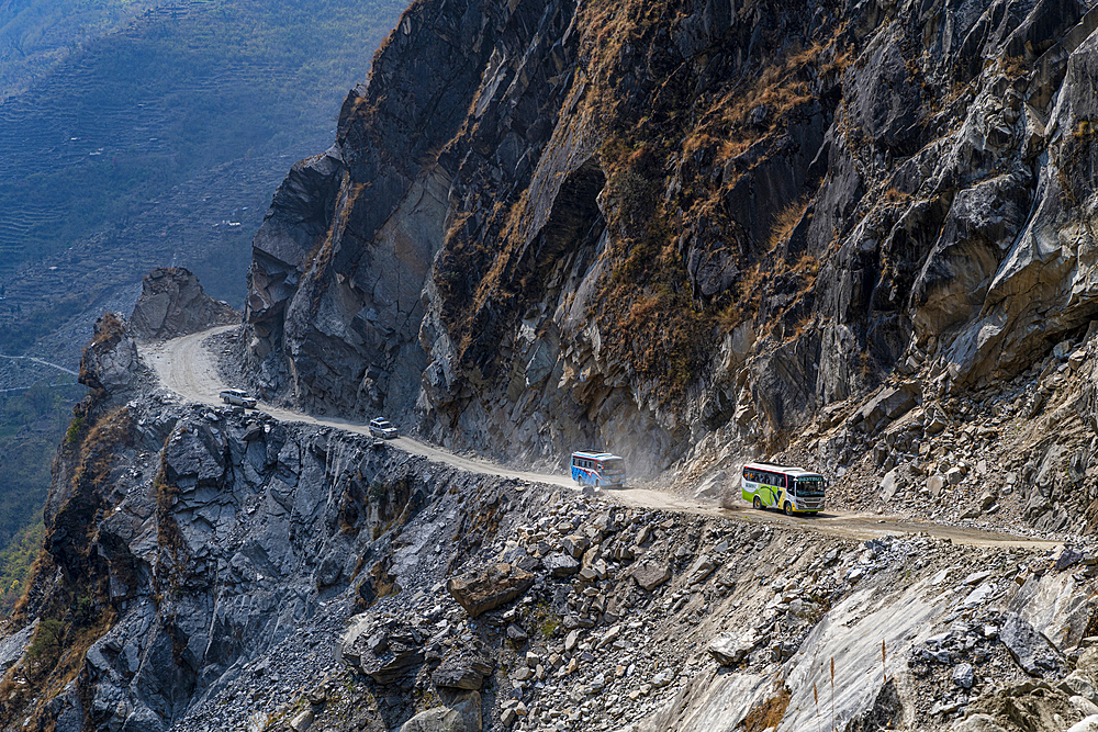 Highway through the Himalaya to Jomsom, Nepal, Asia