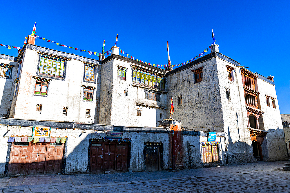 Old royal palace in the walled historic centre, Lo Manthang, Kingdom of Mustang, Himalayas, Nepal, Asia